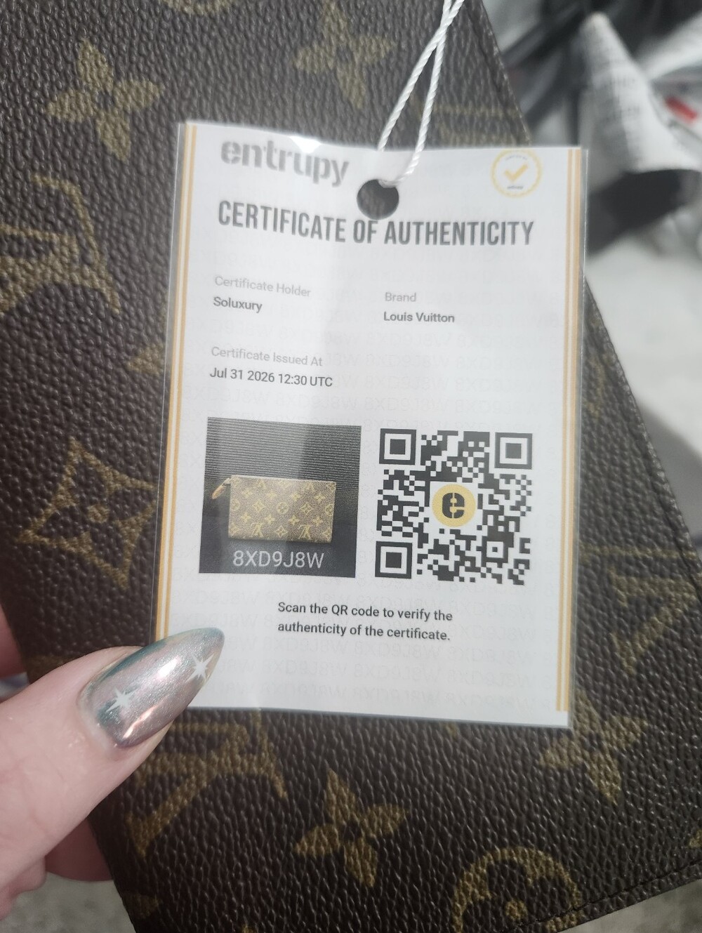 Authentic Preloved Louis Vuitton Brown Monogram Poche Toilette Chain Wristlet - Picture 13 of 13